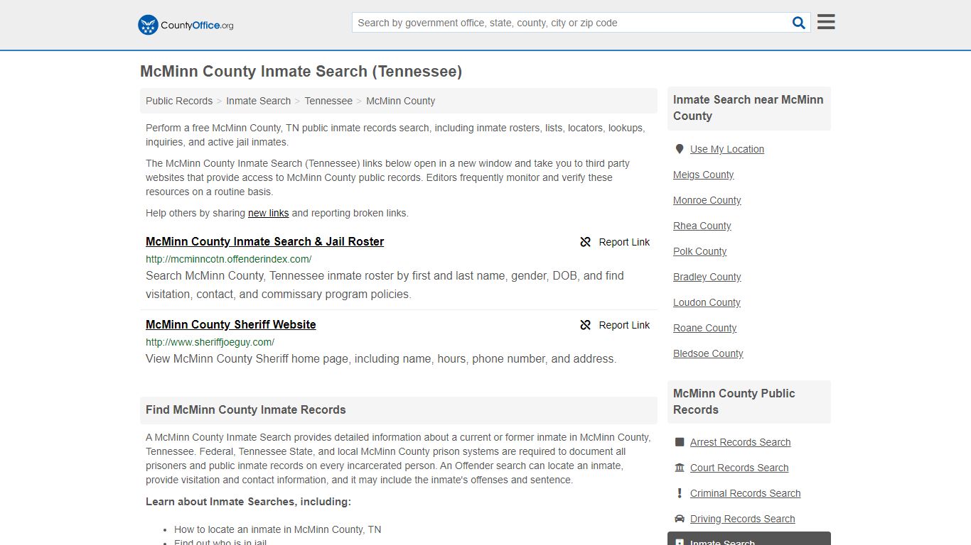 Inmate Search - McMinn County, TN (Inmate Rosters & Locators)